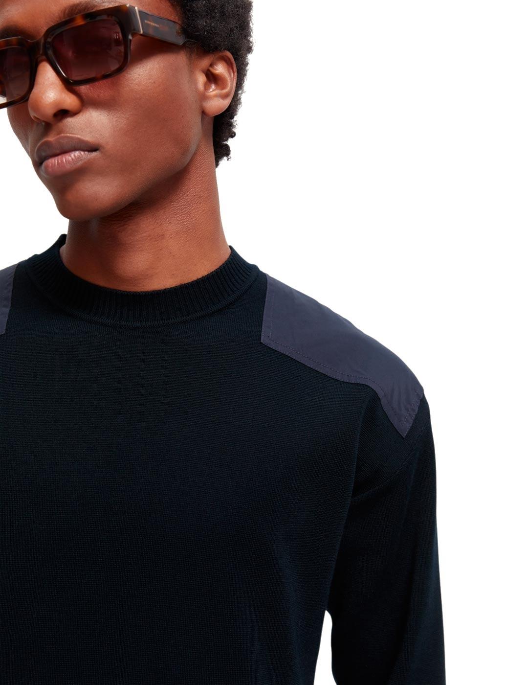 Scotch Soda Jersey Parches Azul Marino