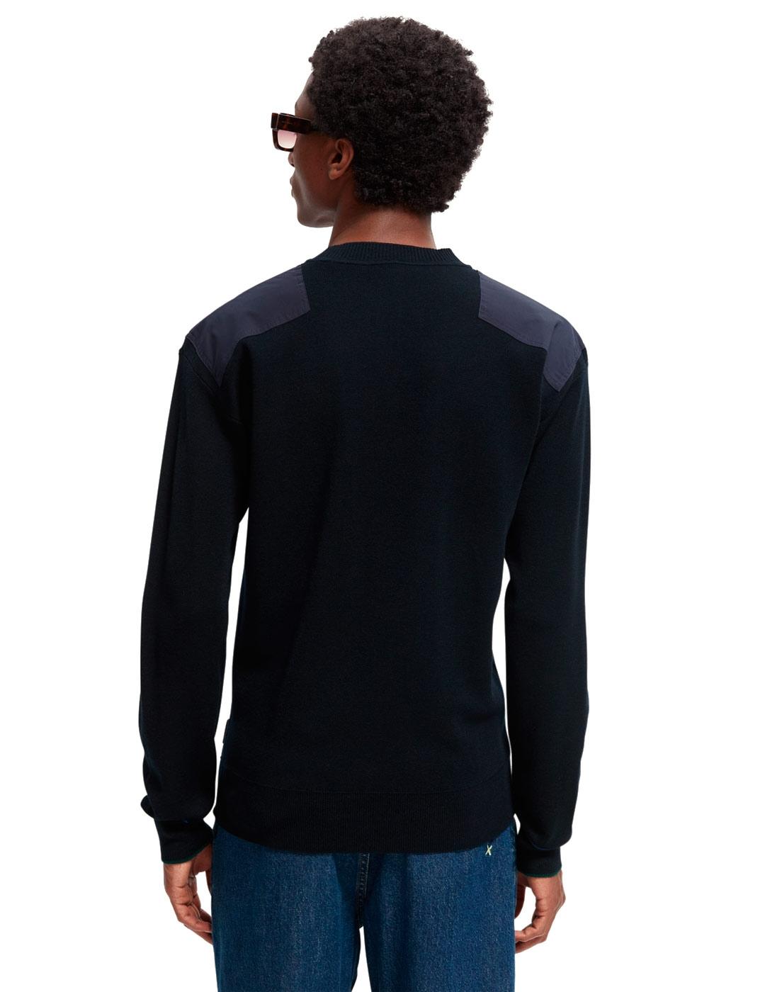 Scotch Soda Jersey Parches Azul Marino