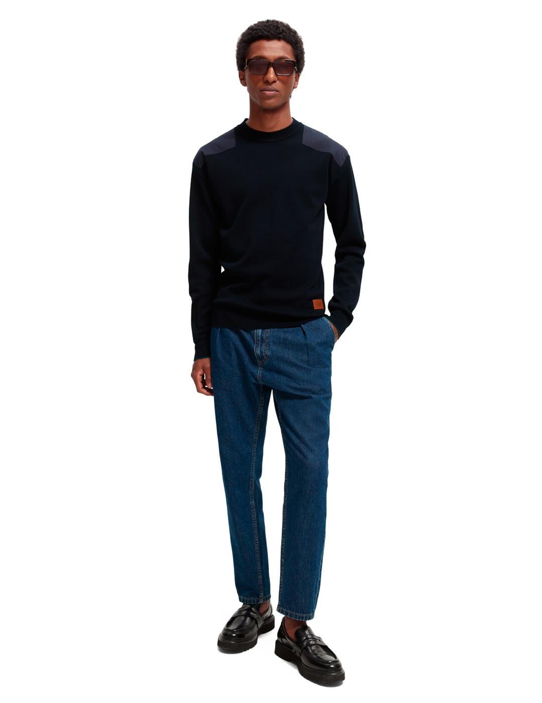 Scotch Soda Jersey Parches Azul Marino