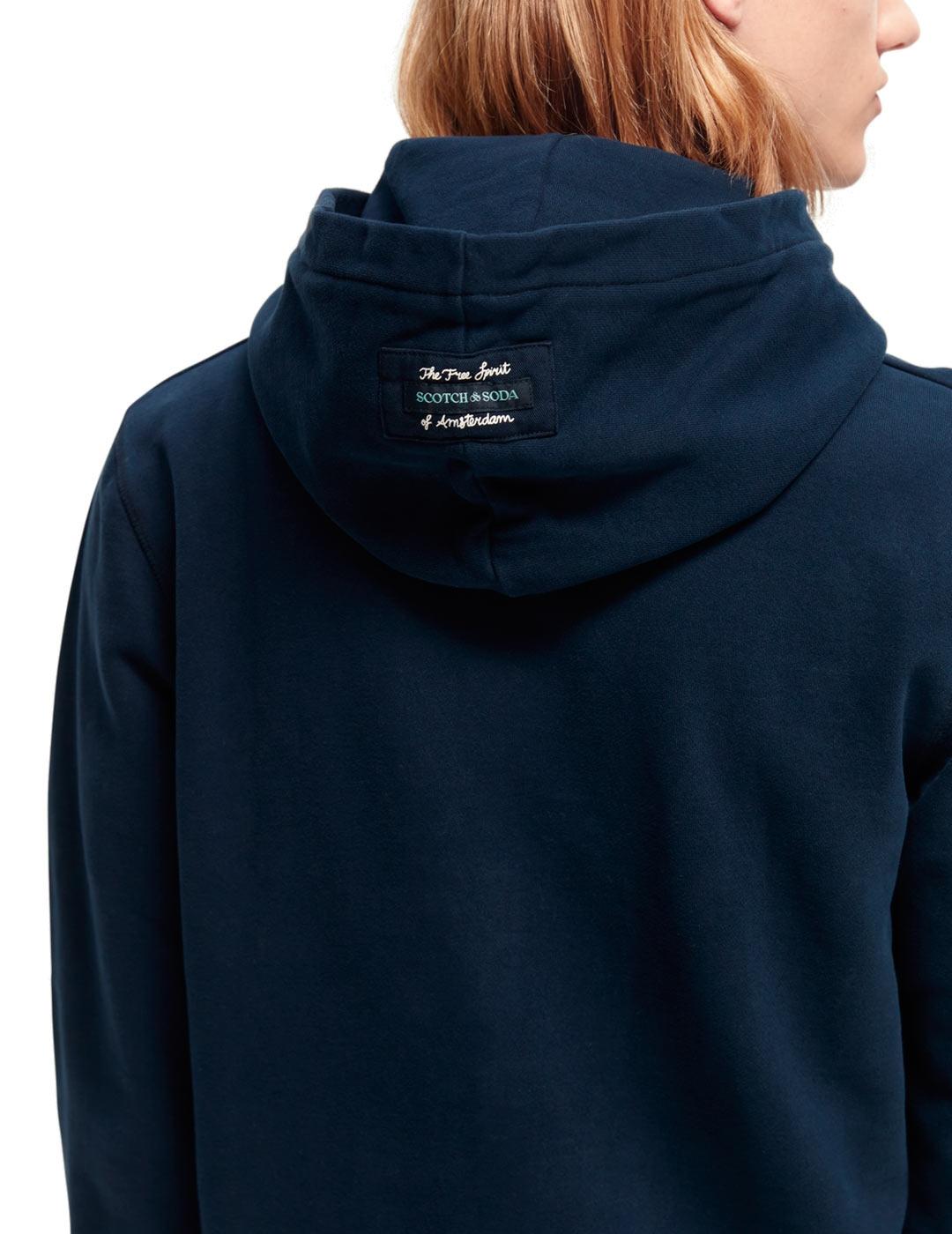 Scotch Soda Sudadera Motivo Gráfico Azul Marino