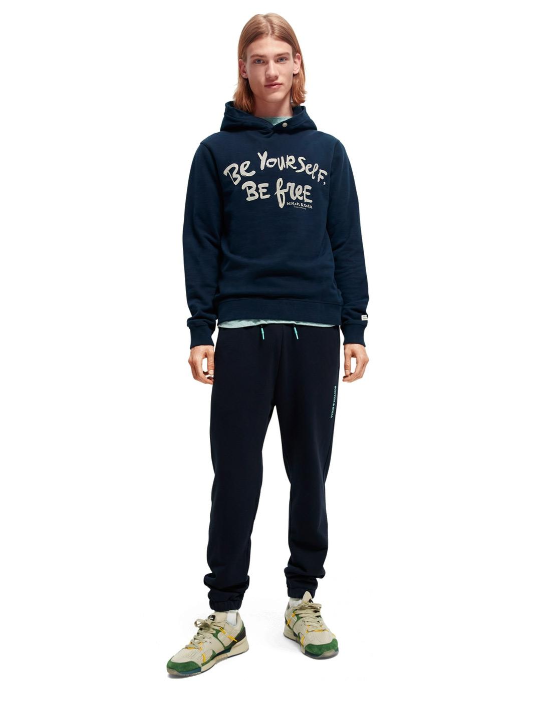 Scotch Soda Sudadera Motivo Gráfico Azul Marino