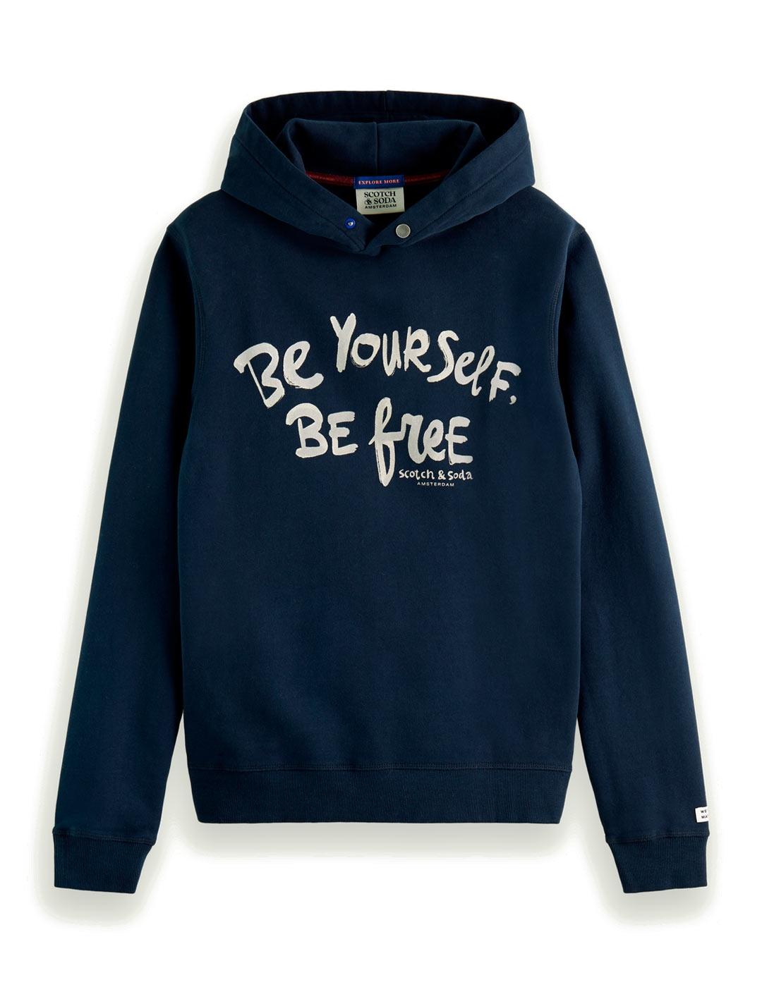 Scotch Soda Sudadera Motivo Gráfico Azul Marino