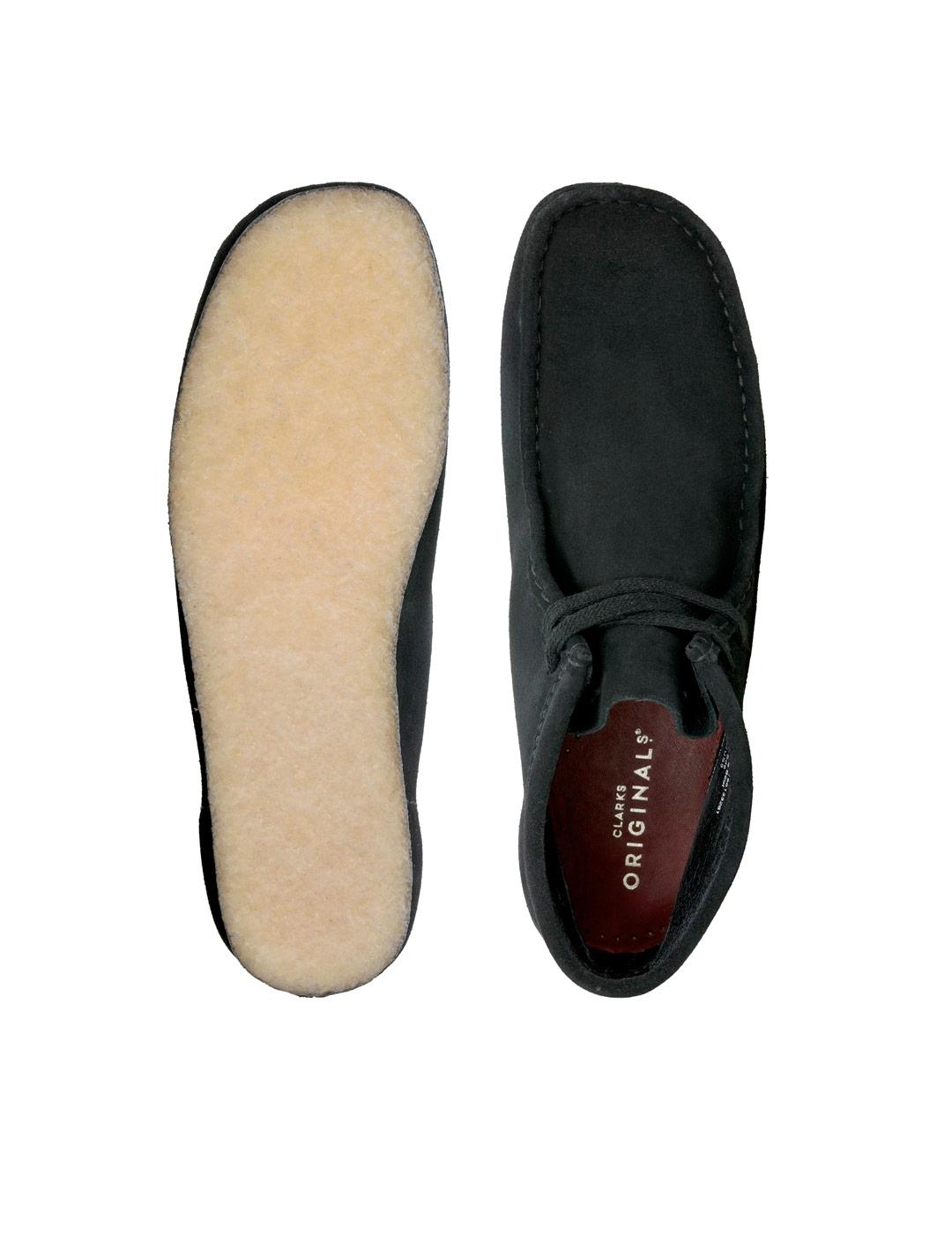 Clarks Originals Wallabee Boot Bota Hombre Negra Ante