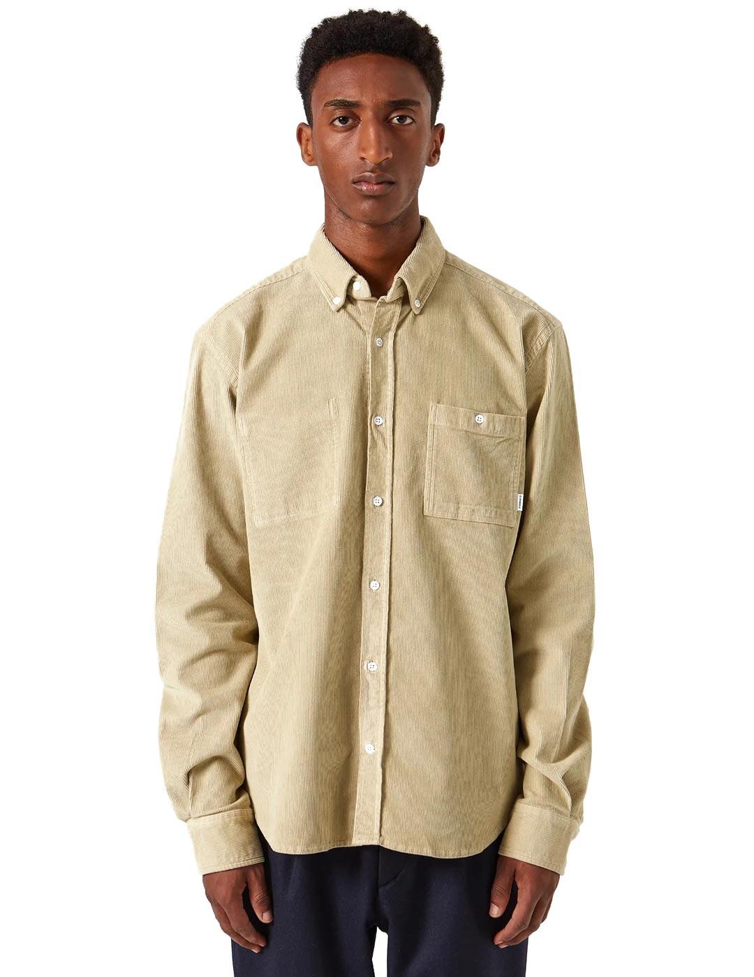 Edmmond Studios Camisa Micropana Hombre Beige