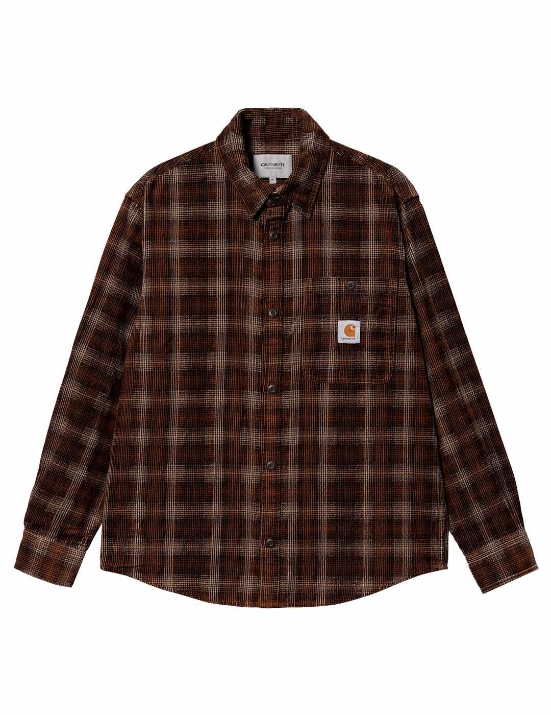 Carhartt Flint Shirt Camisa Hombre Cuadros Marrón