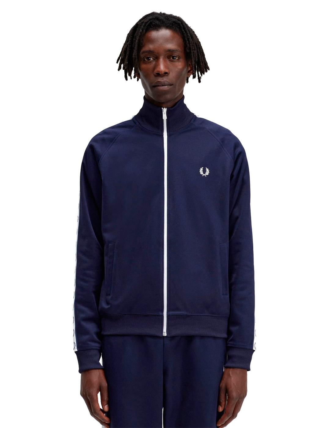 Sudadera Fred Perry Chandal Cinta Mangas Azul Marino