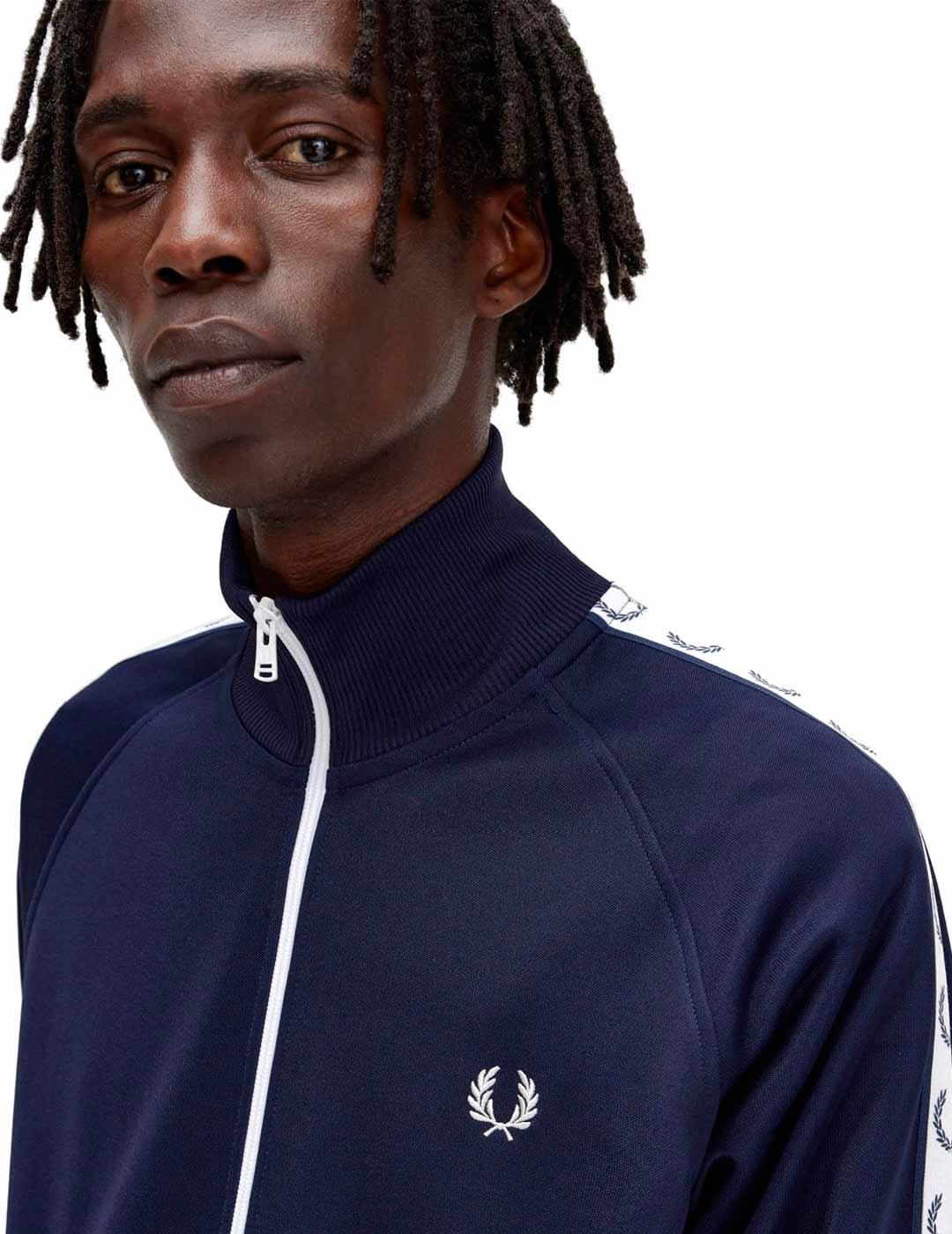 Sudadera Fred Perry Chandal Cinta Mangas Azul Marino