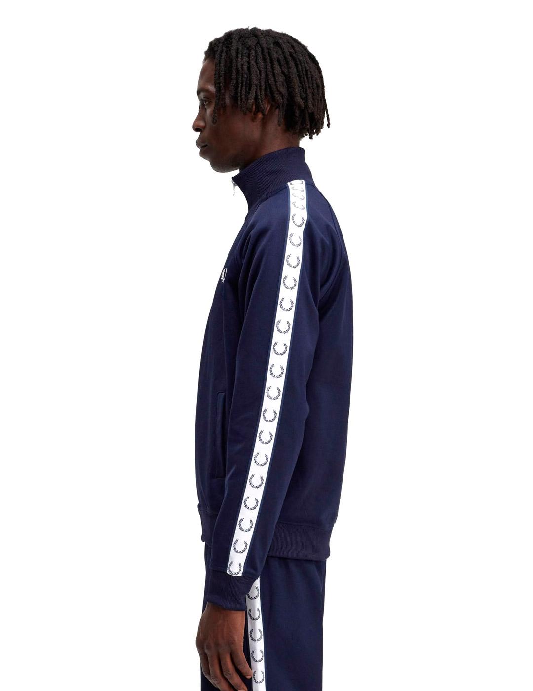 Sudadera Fred Perry Chandal Cinta Mangas Azul Marino