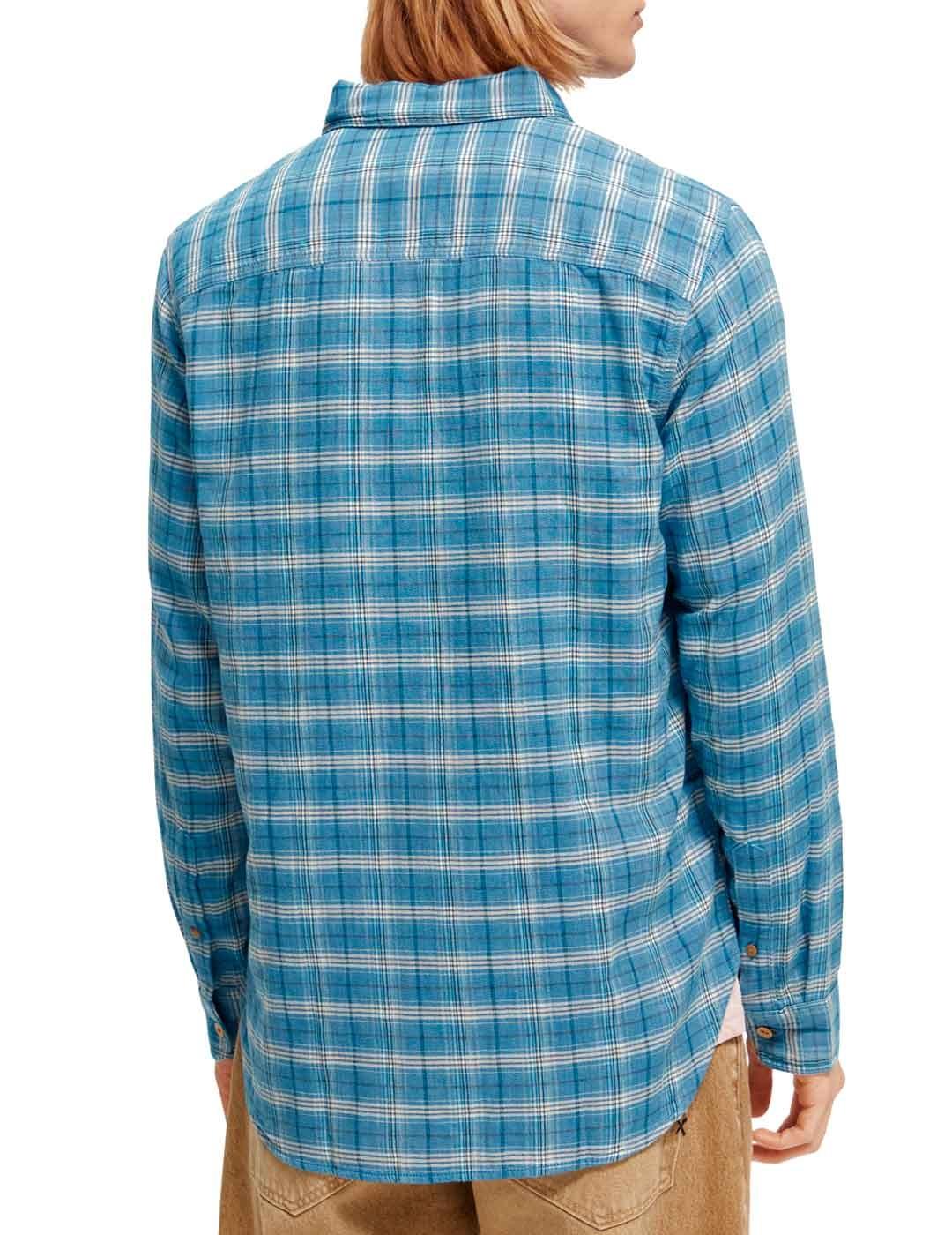 Scotch Soda Bonded Shirt Camisa Cuadros Azul