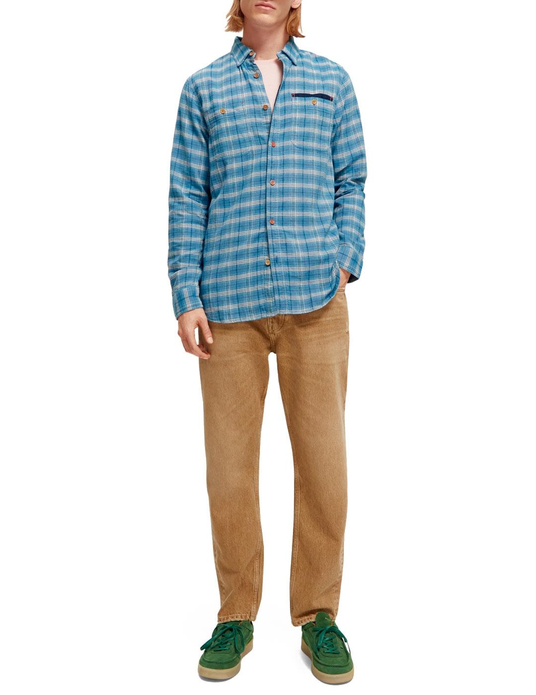 Scotch Soda Bonded Shirt Camisa Cuadros Azul