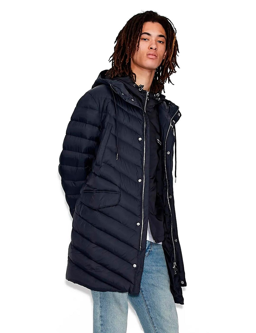 Armani Exchange Chaqueta Plumas largo Hombre Azul Marino