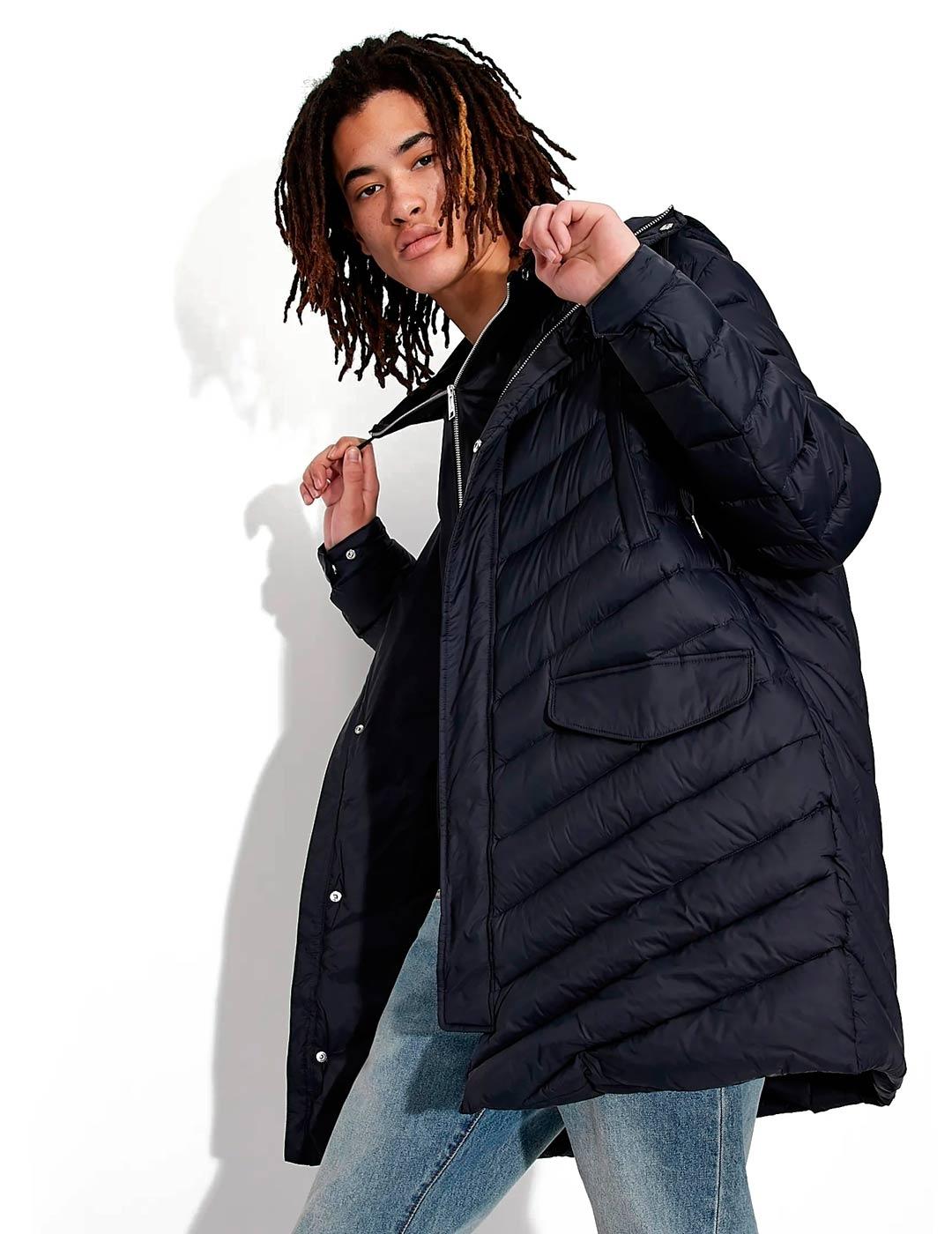 Armani Exchange Chaqueta Plumas largo Hombre Azul Marino