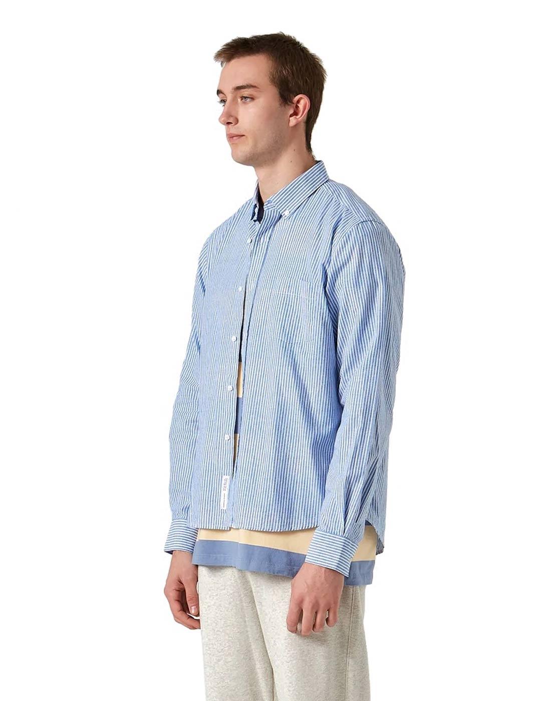 Edmmond Studios Camisa Hombre Rayas Azul