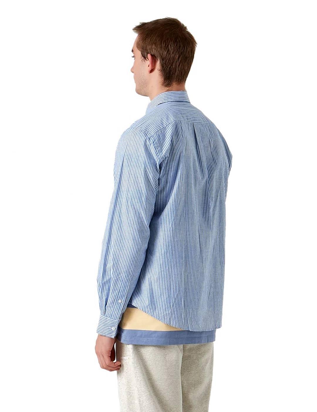 Edmmond Studios Camisa Hombre Rayas Azul