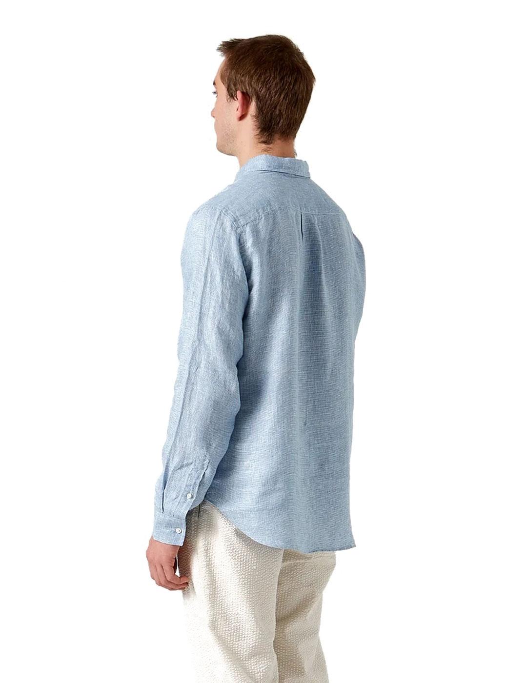 Edmmond Studios Microdibujo Camisa Hombre Azul