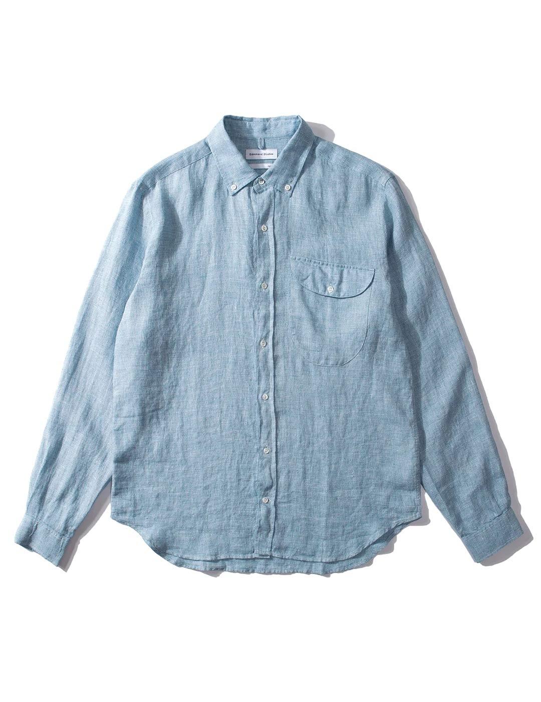 Edmmond Studios Microdibujo Camisa Hombre Azul