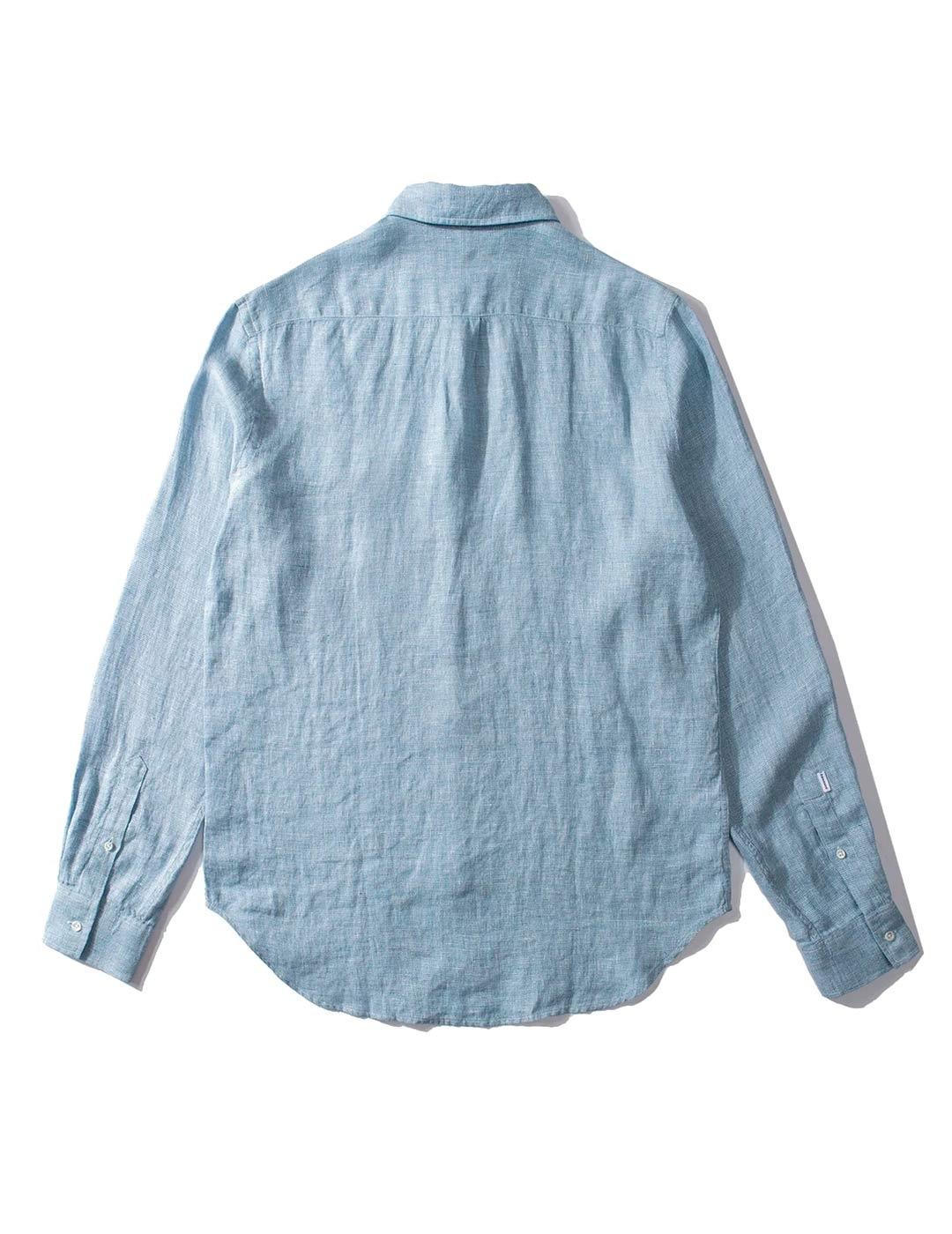 Edmmond Studios Microdibujo Camisa Hombre Azul