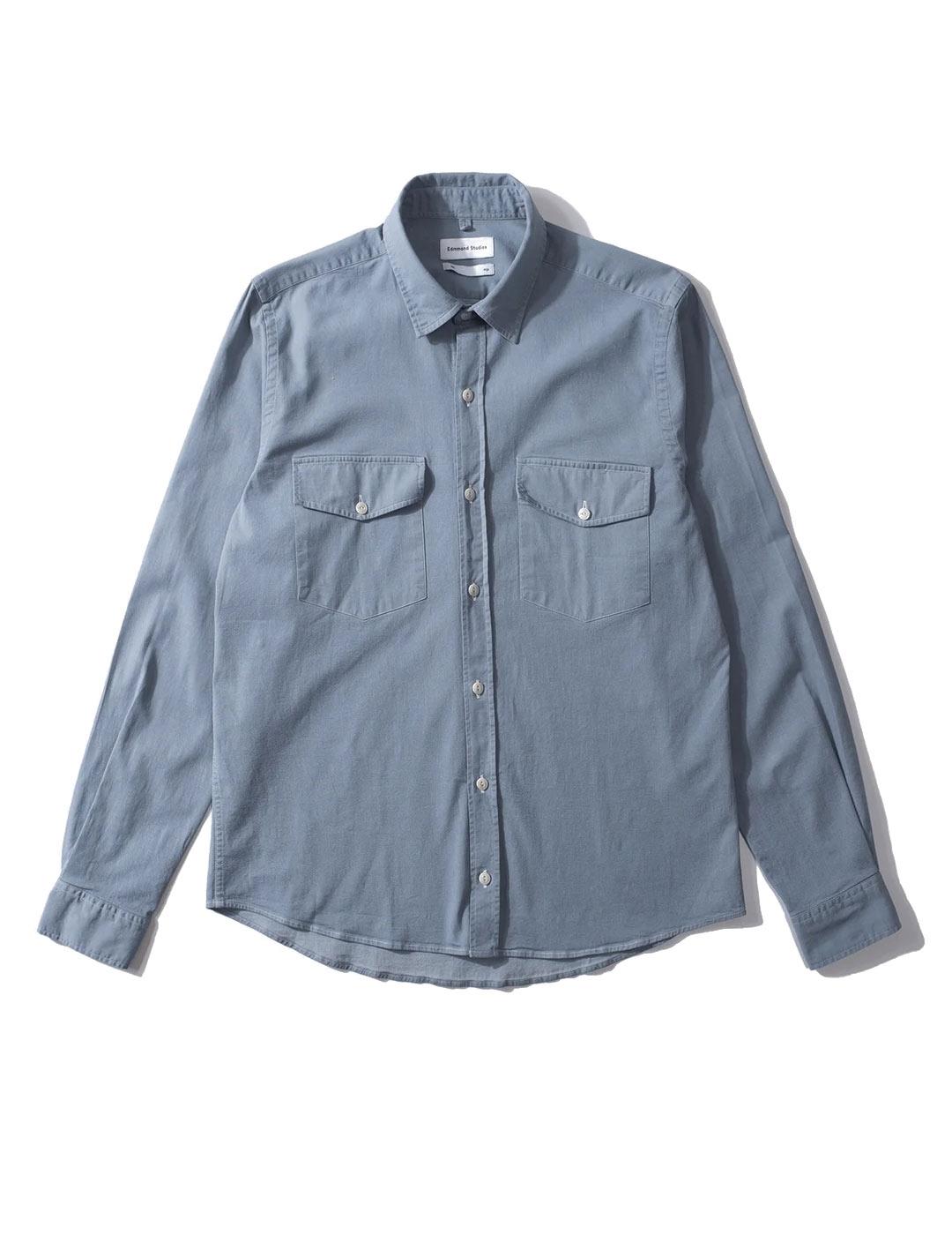 Edmmond Studios Timbre Camisa Hombre Azul