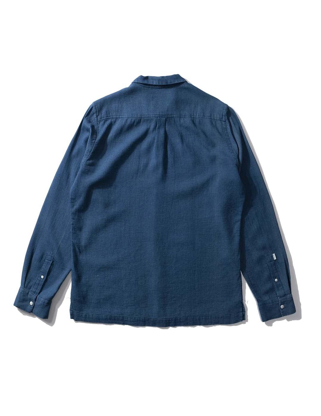 Edmmond Studios Wafle Camisa Hombre Denim Azul