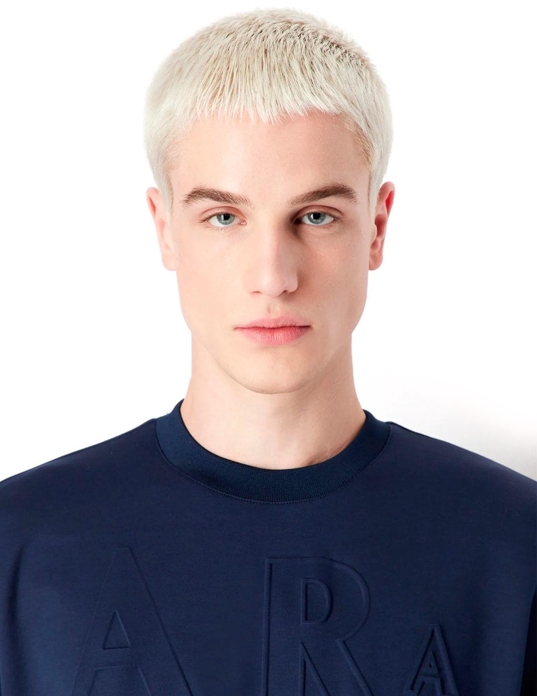 Armani Exchange Sudadera Relieve Hombre Azul Marino