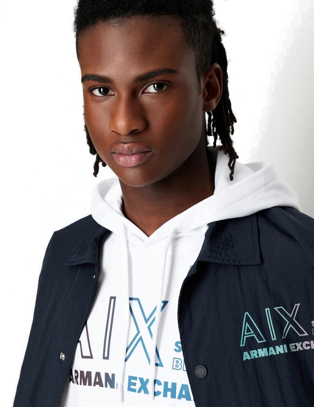 Armani Exchange Sudadera Capucha Hombre Blanca