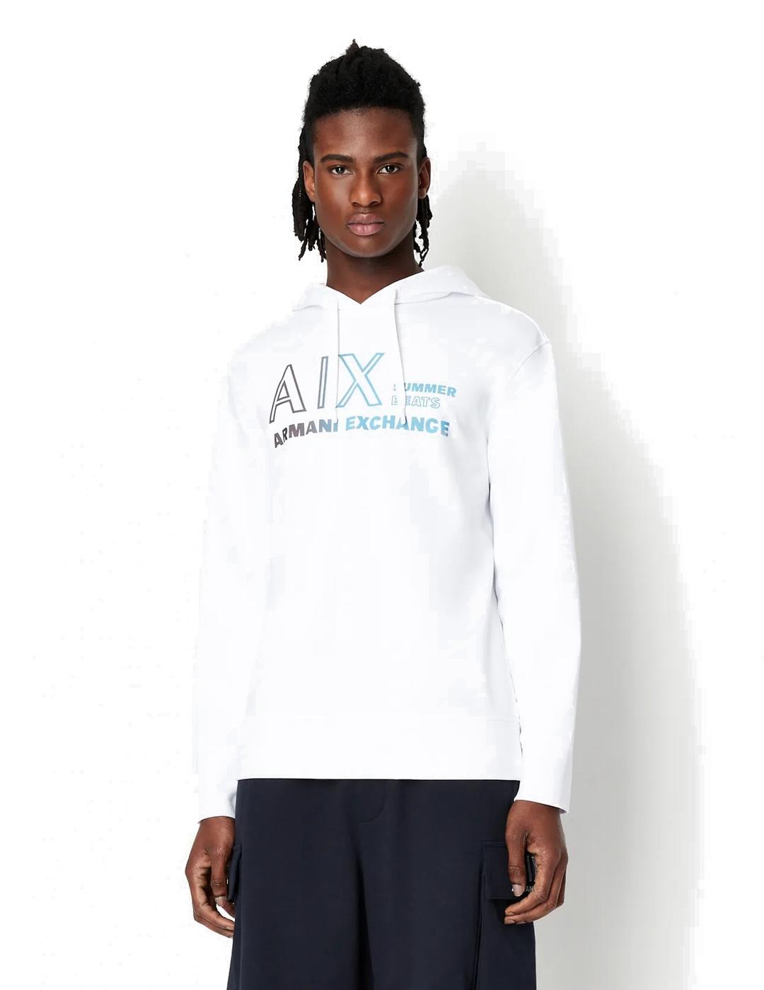 Armani Exchange Sudadera Capucha Hombre Blanca