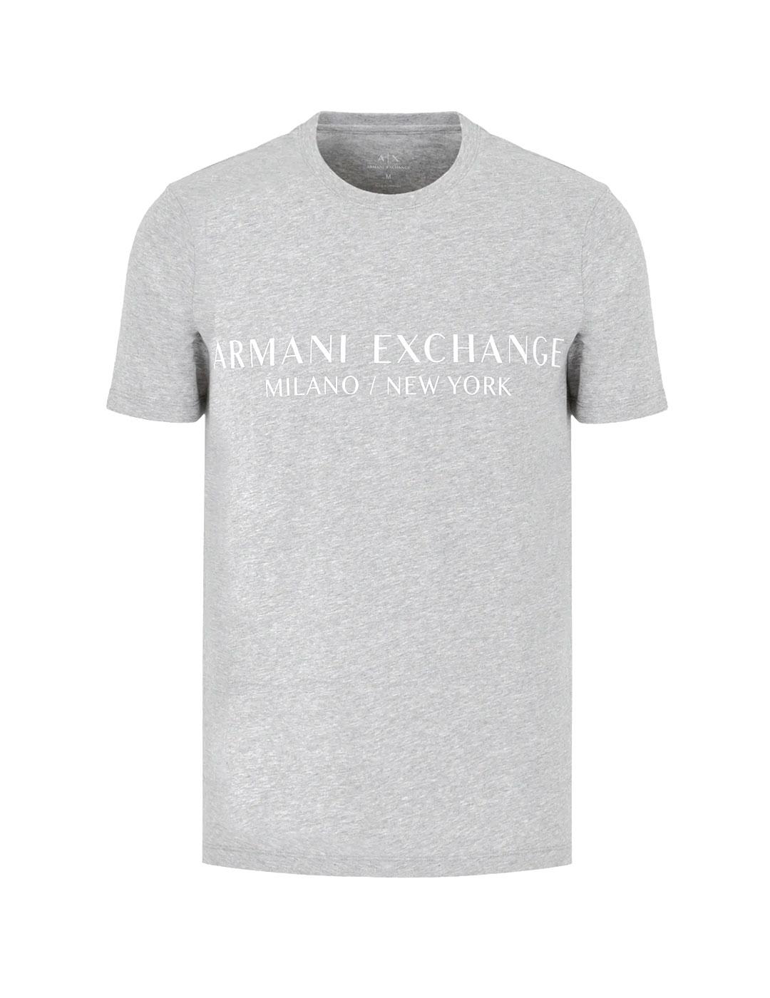 Armani Exchange Camiseta Hombre Logo Gris