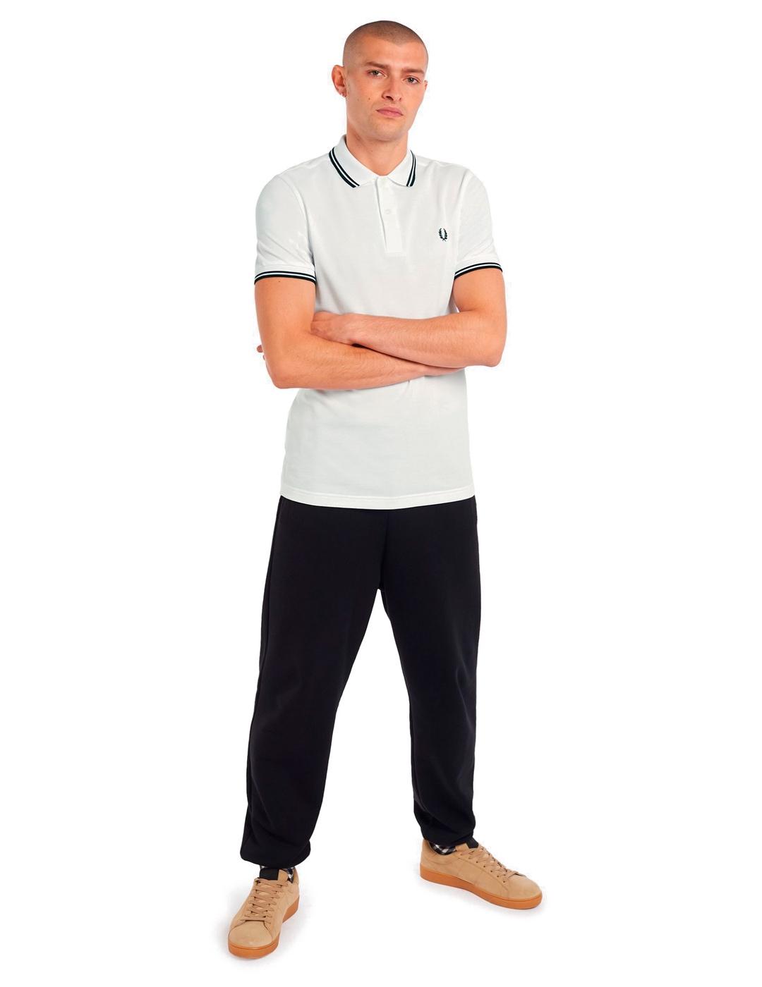 Fred Perry M3600 Polo Hombre Franjas Blanco