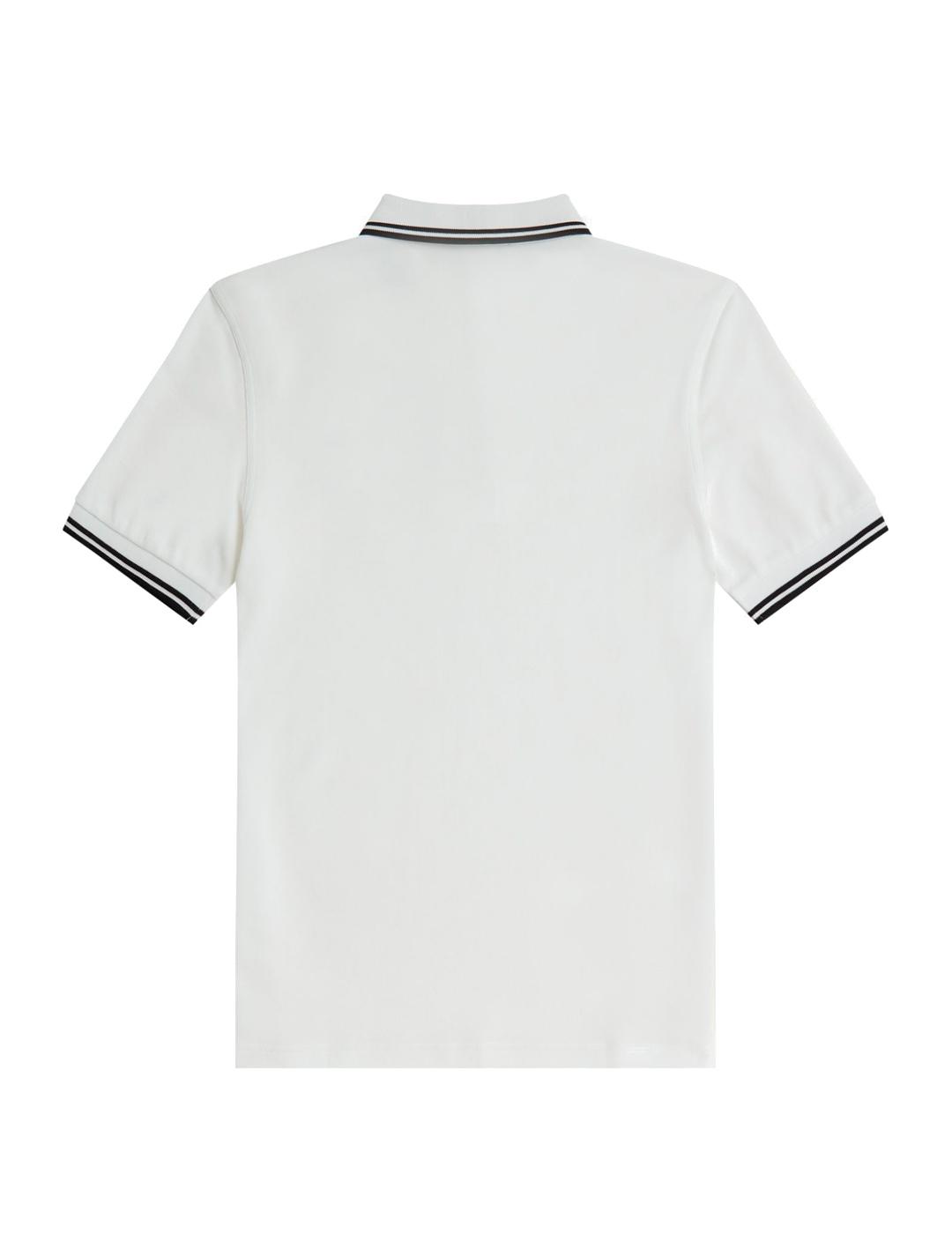 Fred Perry M3600 Polo Hombre Franjas Blanco