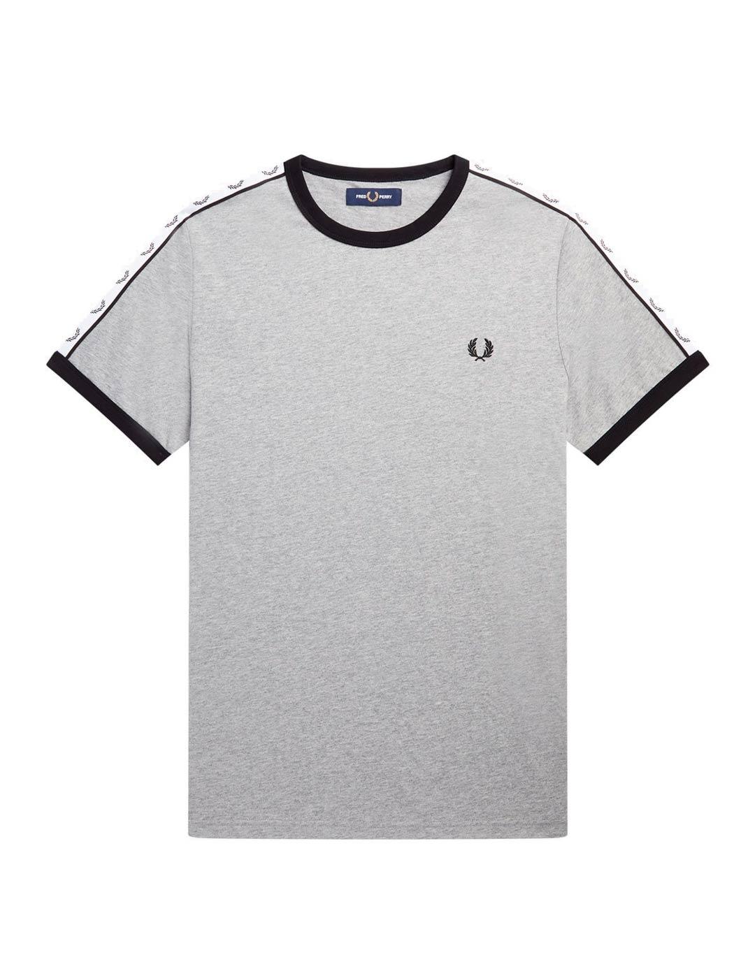 Fred Perry Ringer Camiseta Hombre Cinta Gris