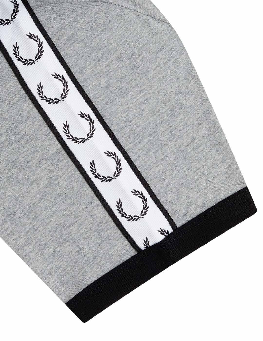 Fred Perry Ringer Camiseta Hombre Cinta Gris