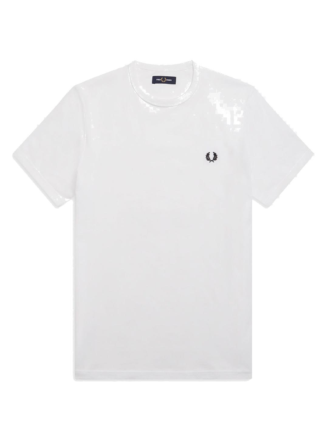 Fred Perry Ringer Camiseta Hombre Blanca