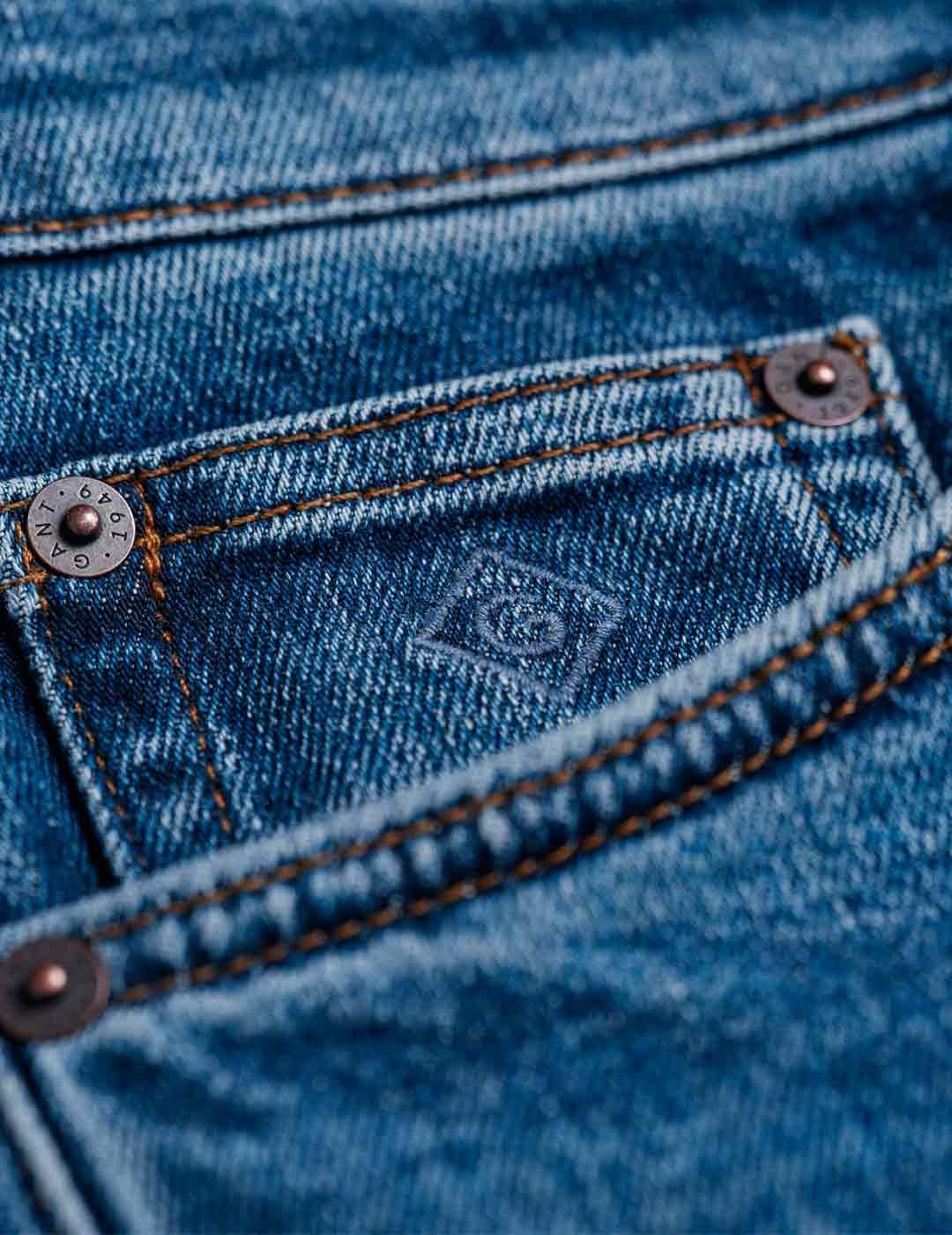 Gant Vaqueros Slim Fit Hayes Hombre Azul