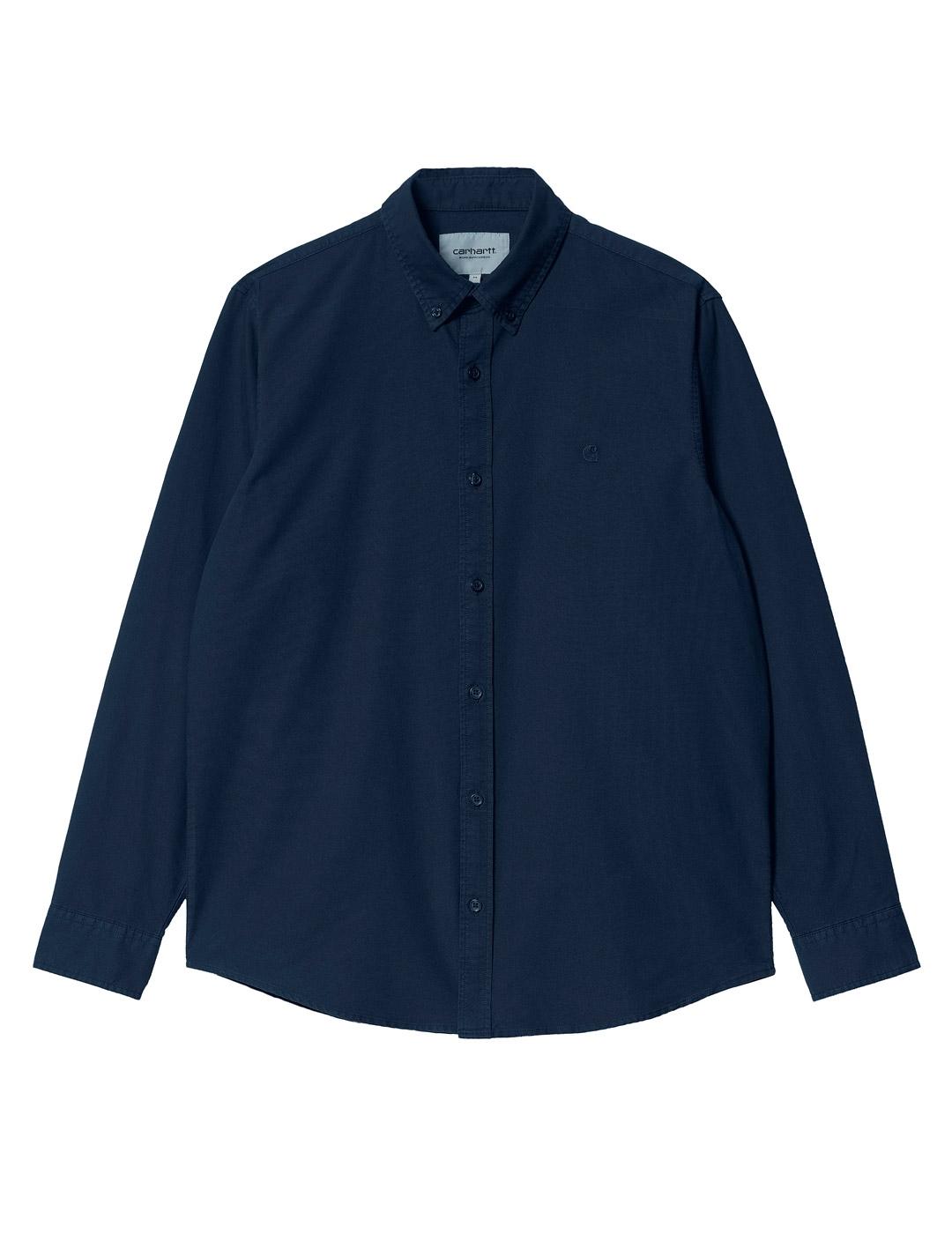 Carhartt L/S Bolton Shirt Cotton Camisa Hombre Marino
