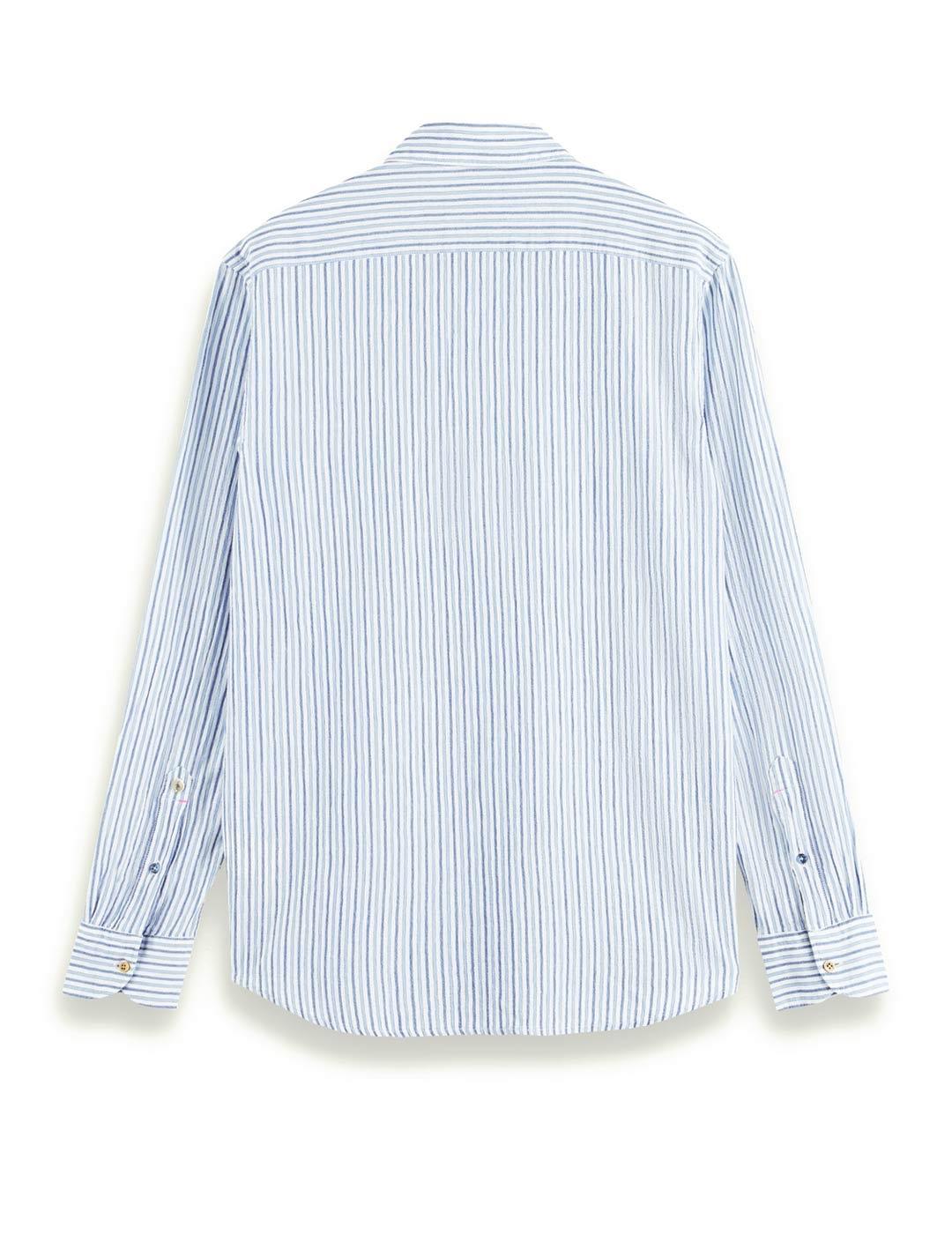 Scotch Soda Rayas Regular Fit Camisa Azul