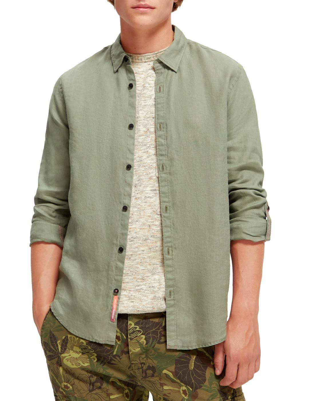 Scotch Soda Camisa Lino Verde