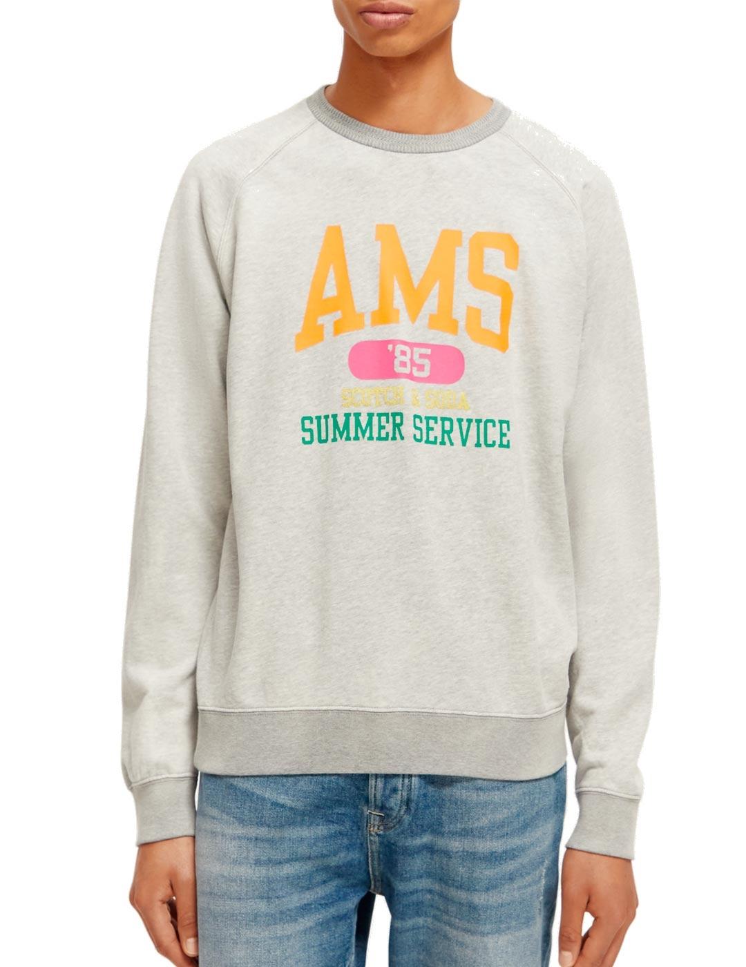 Scotch Soda Sudadera Ams Vintage Gris