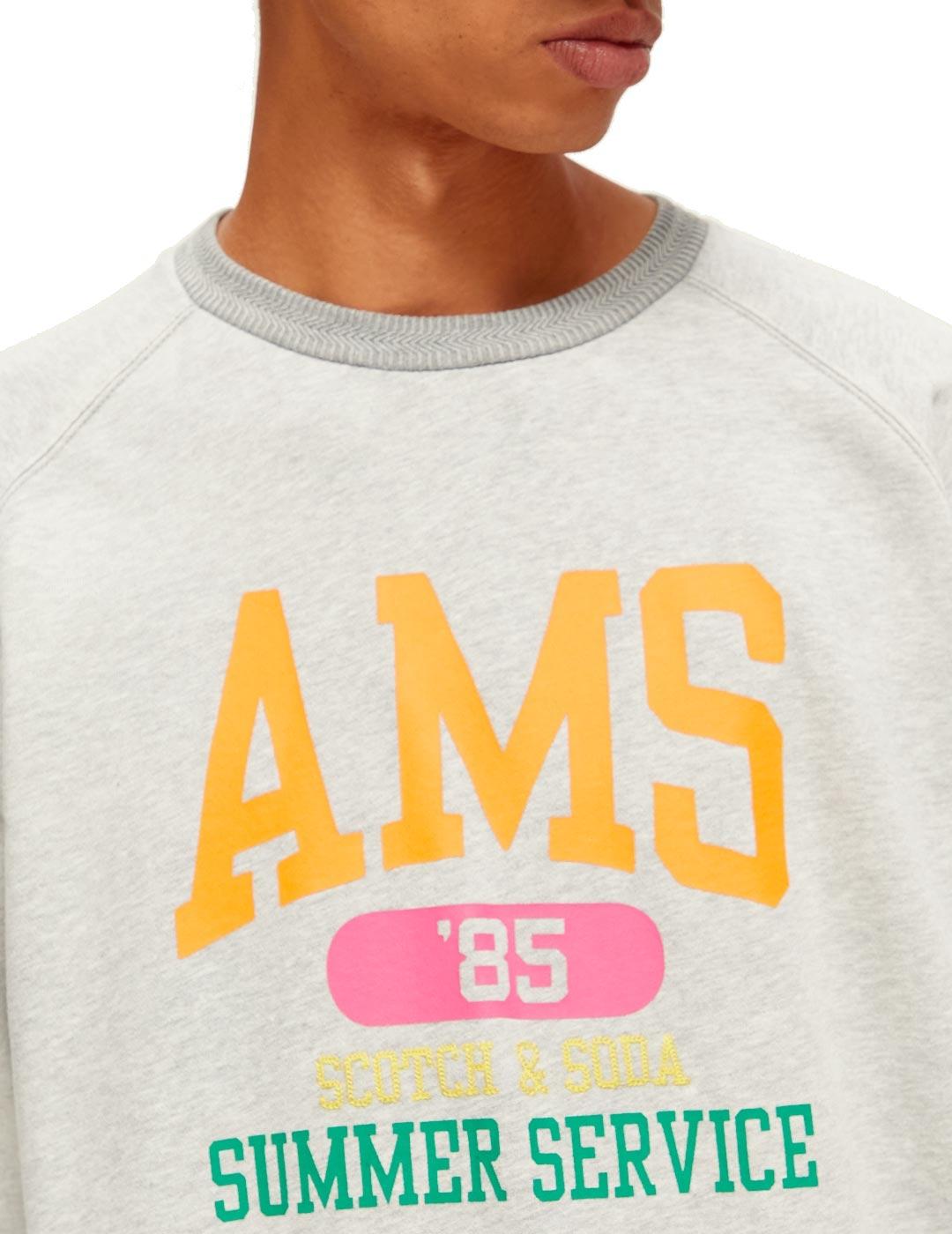 Scotch Soda Sudadera Ams Vintage Gris