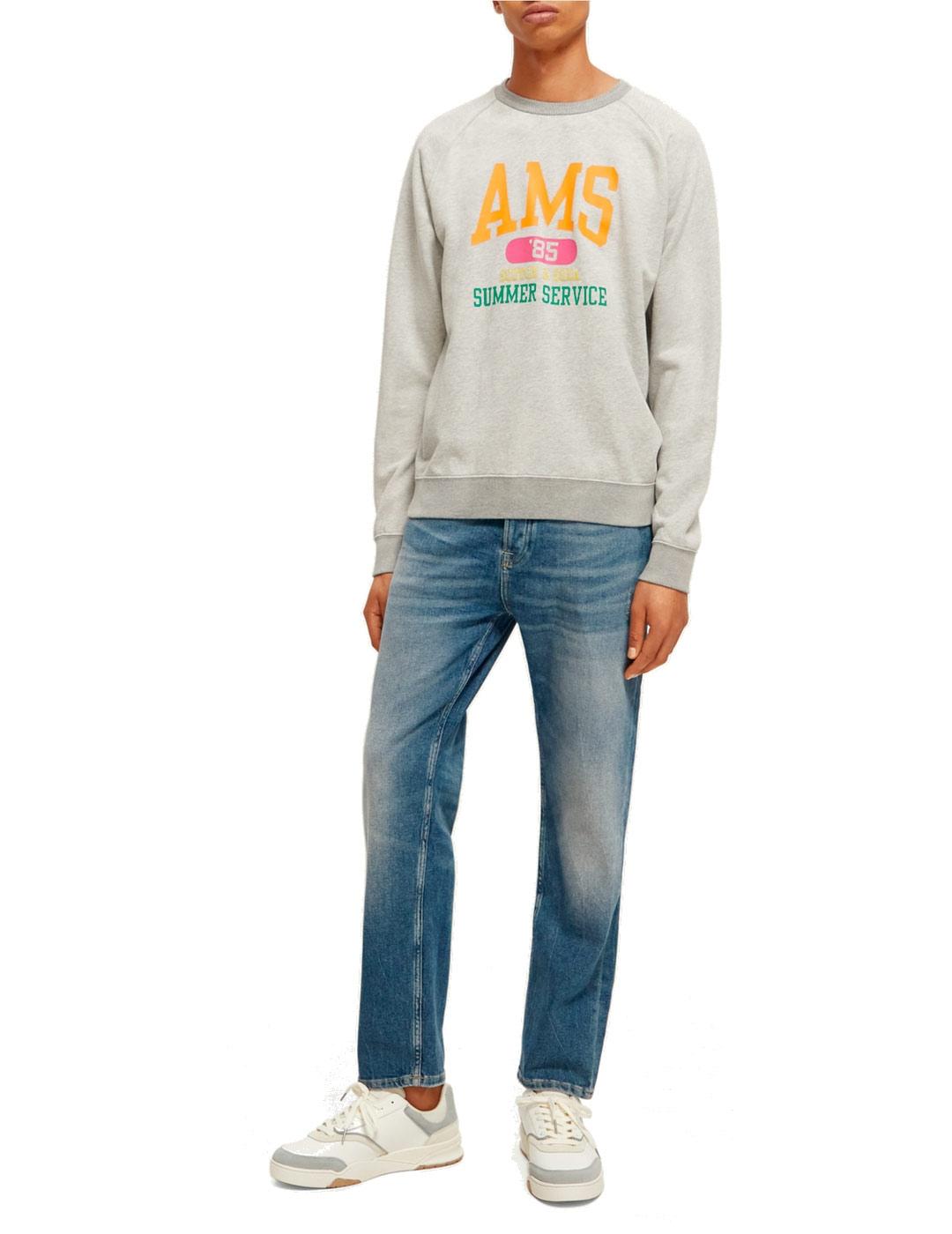 Scotch Soda Sudadera Ams Vintage Gris