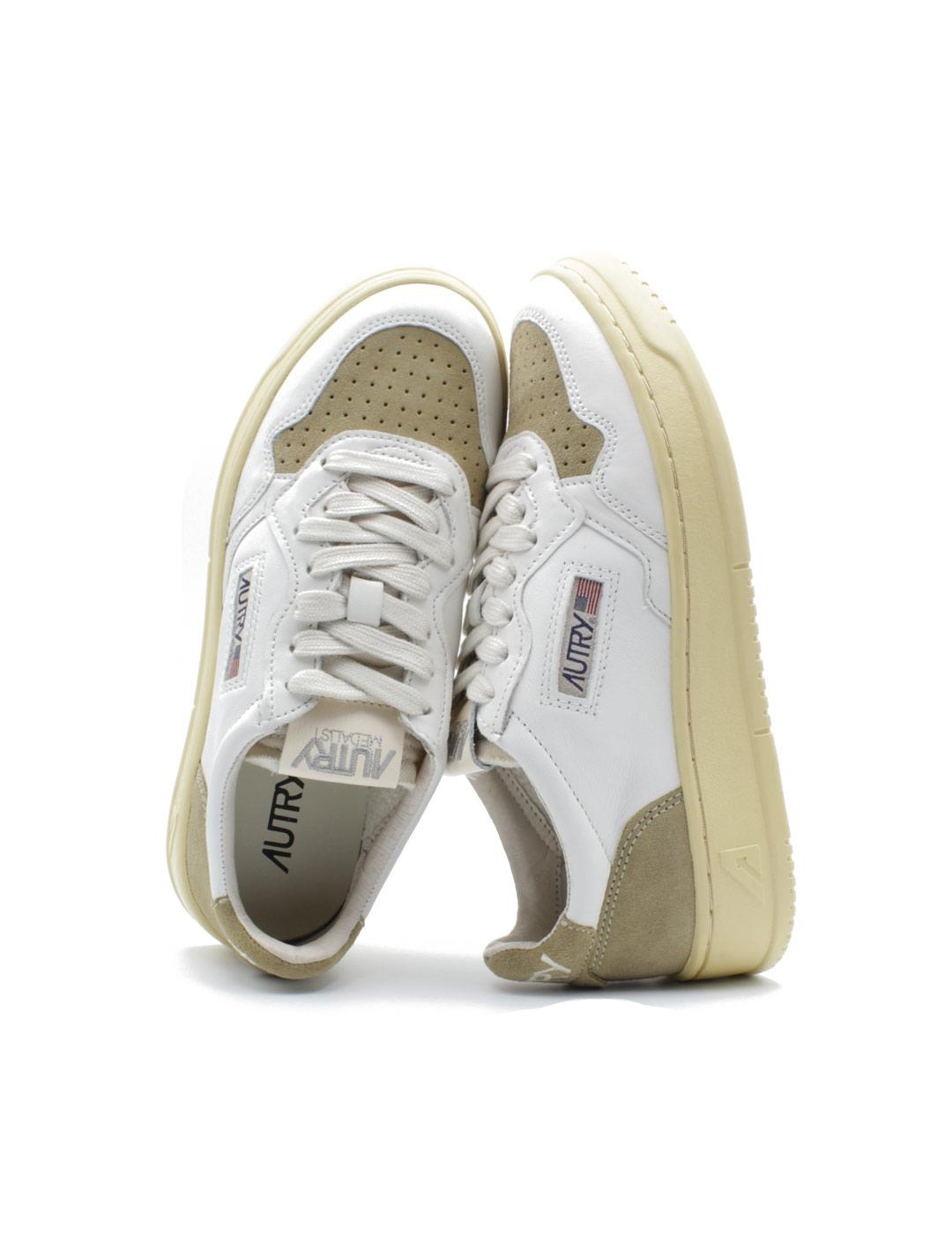 Autry Medalist Low AULWSL07 Zapatillas Mujer Blanca Beige