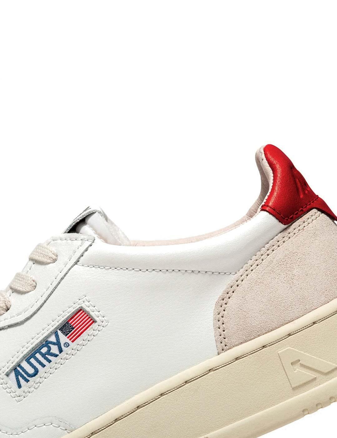 Autry Medalist Low AULW LS43 Zapatillas Mujer Blanca/Rojo