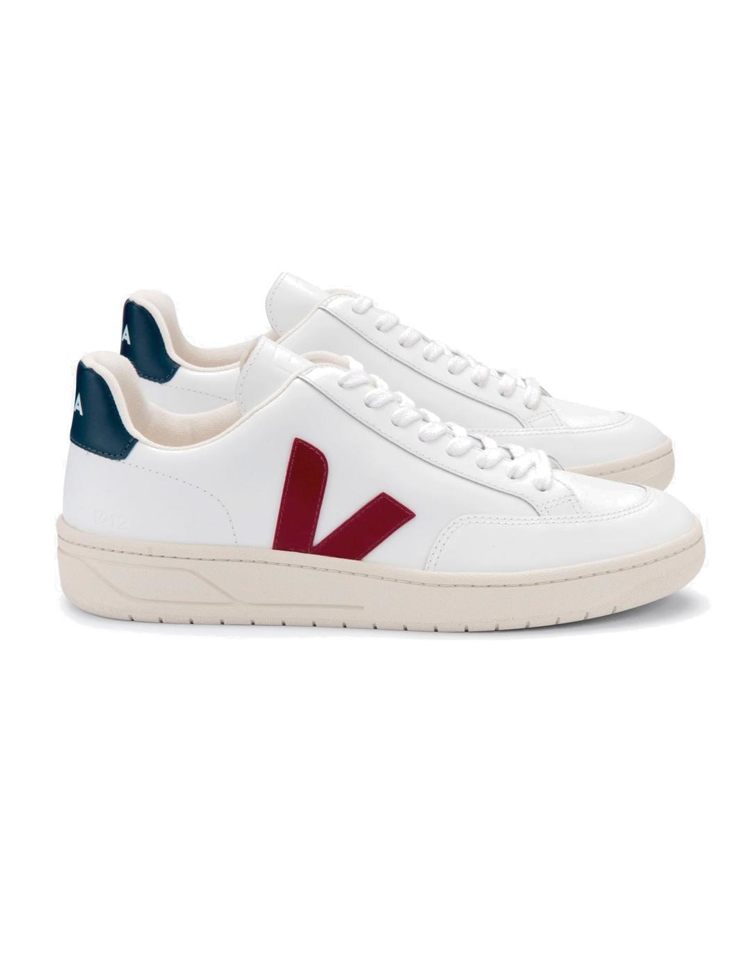 Veja V-12 Zapatillas Leather White Marsala Nautico
