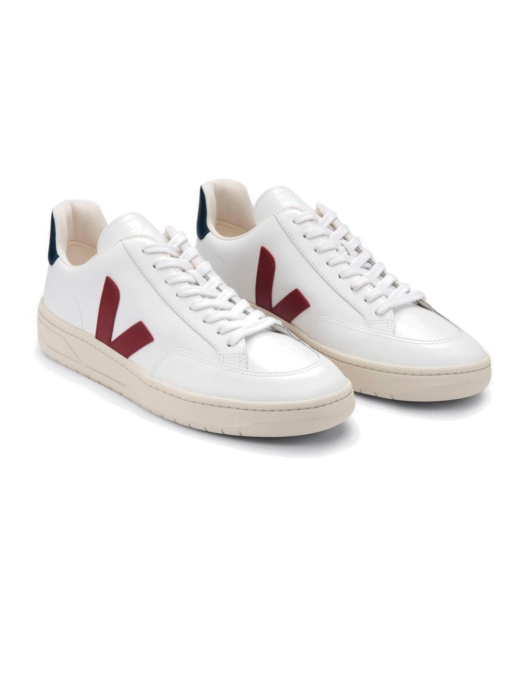 Veja V-12 Zapatillas Leather White Marsala Nautico