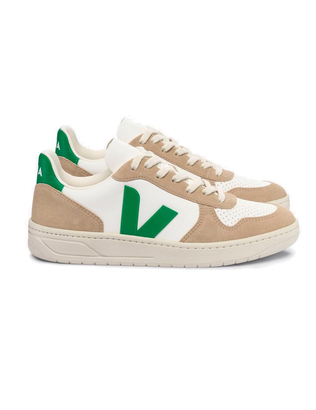 Veja V-10 Zapatillas Chromefree Leather White Emeraude Sahar