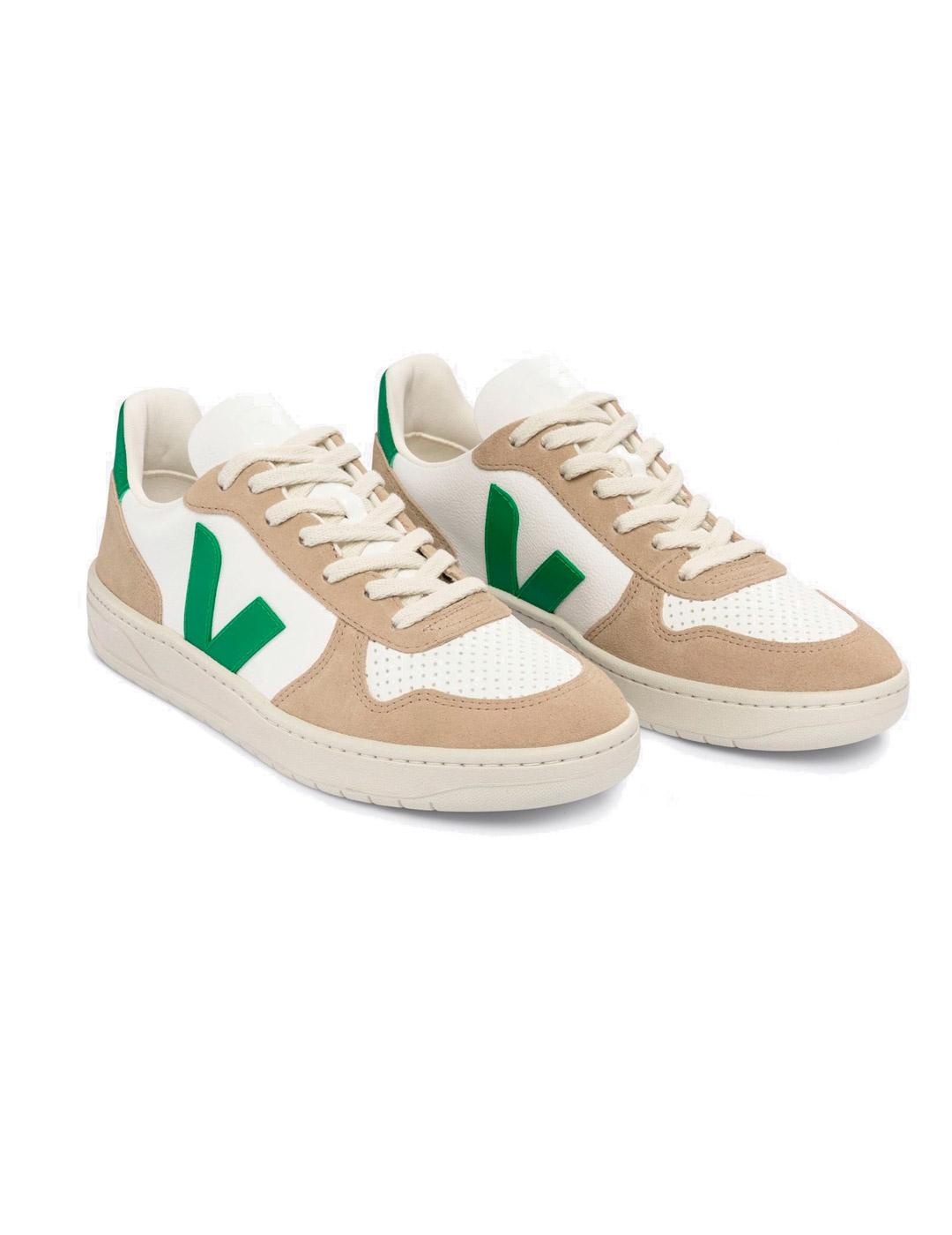 Veja V-10 Zapatillas Chromefree Leather White Emeraude Sahar