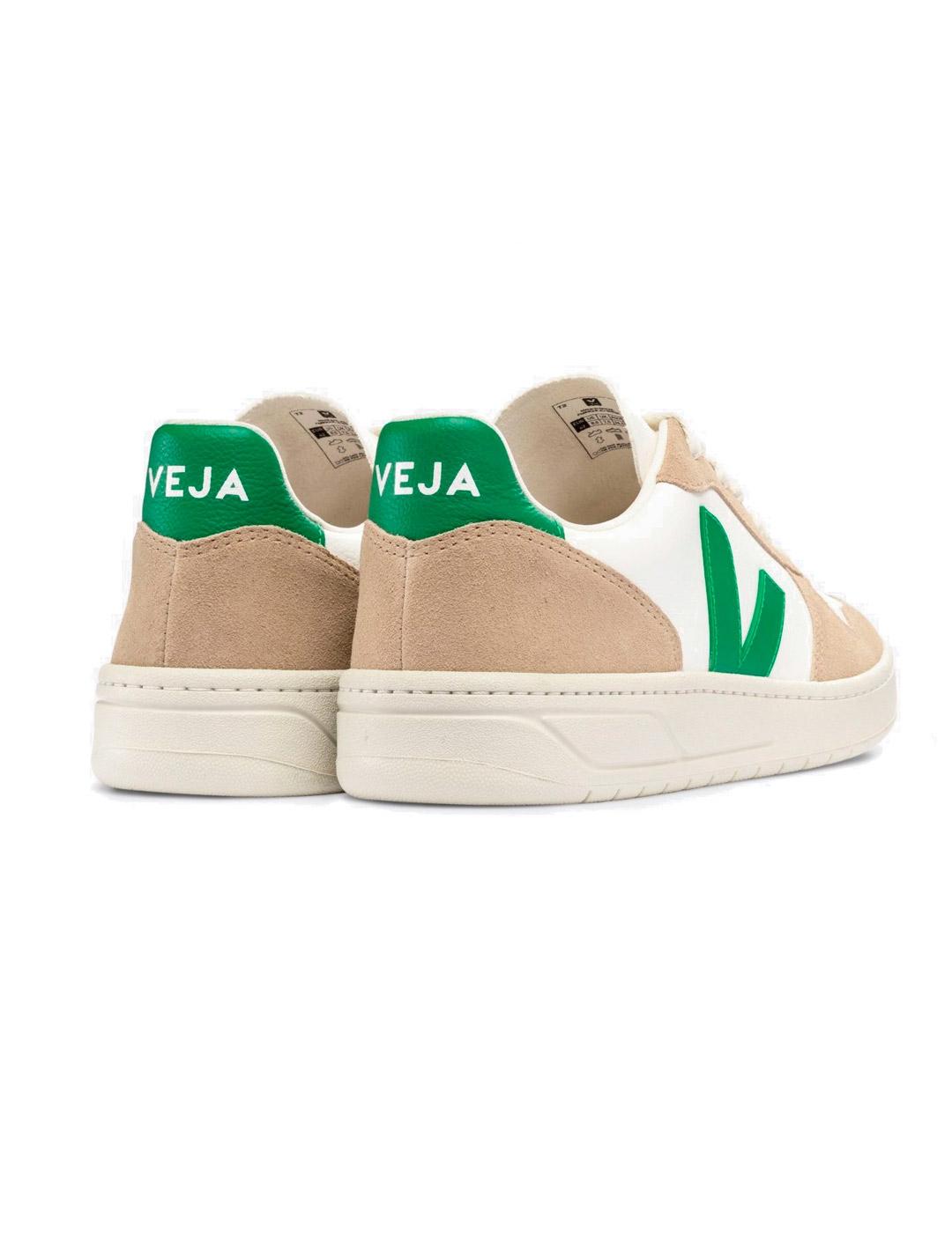 Veja V-10 Zapatillas Chromefree Leather White Emeraude Sahar
