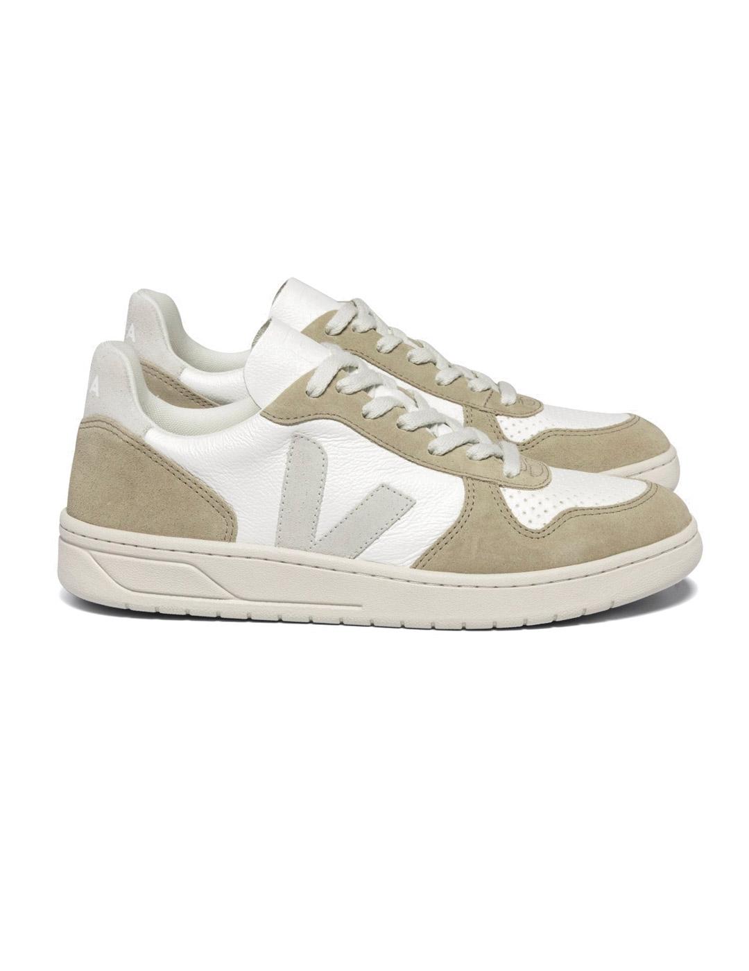 Veja V-10 Zapatillas Chromefree Leather White Emeraude Sahar