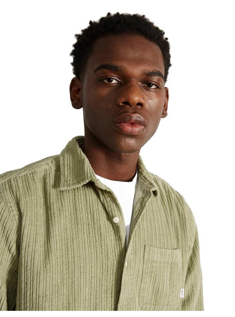 Edmmond Studios French Cord Camisa Hombre Verde