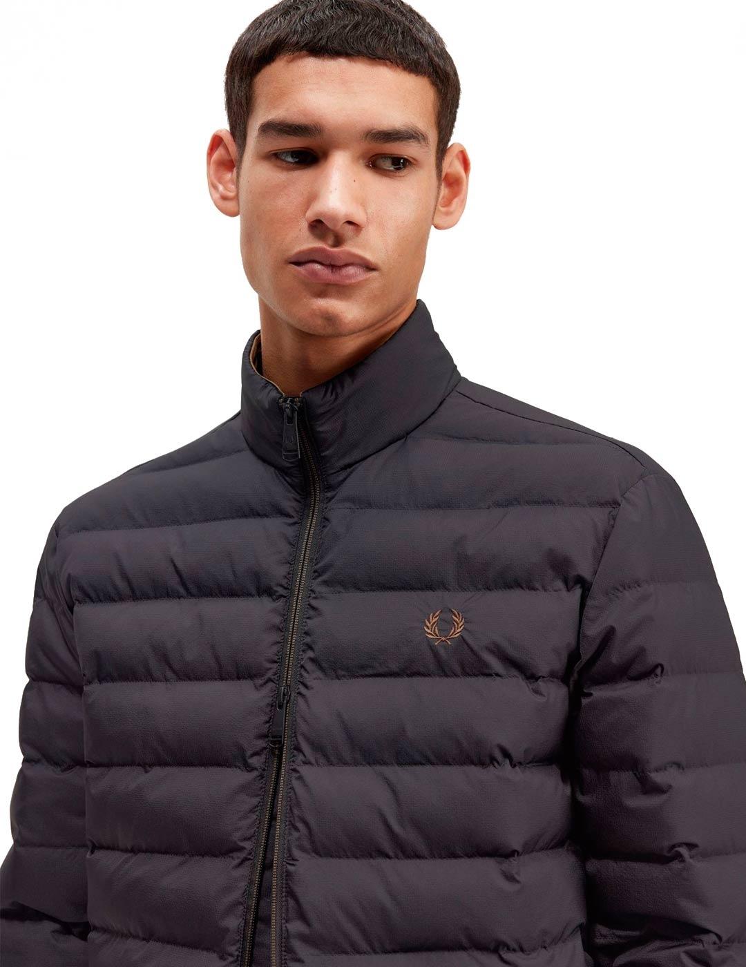 Fred Perry Chaqueta Hombre Acolchada Negra
