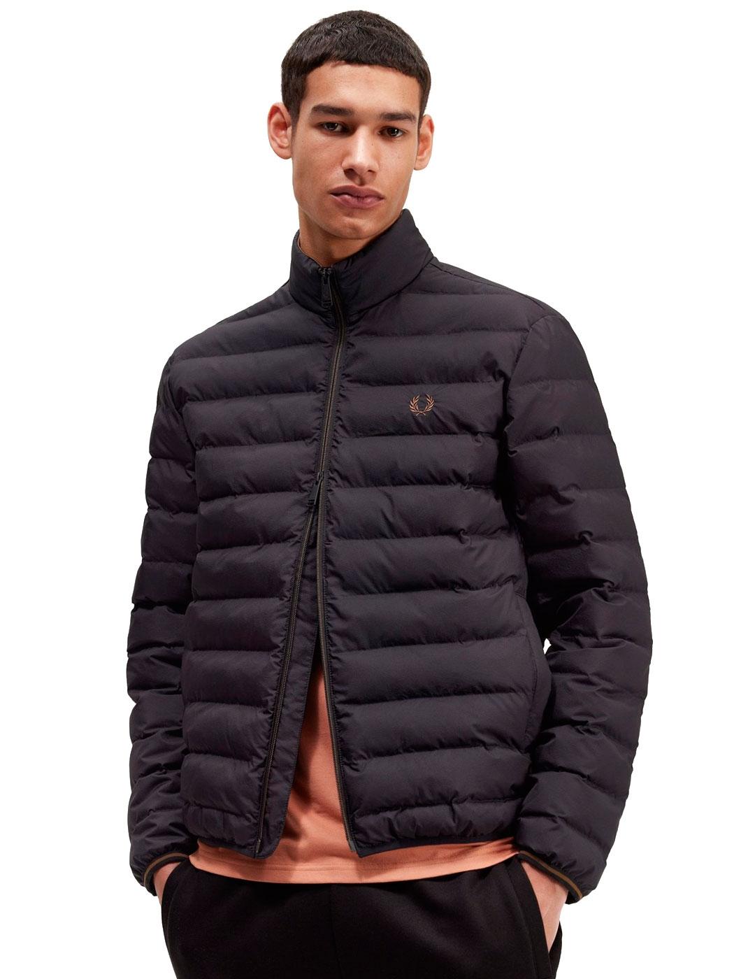 Fred Perry Chaqueta Hombre Acolchada Negra